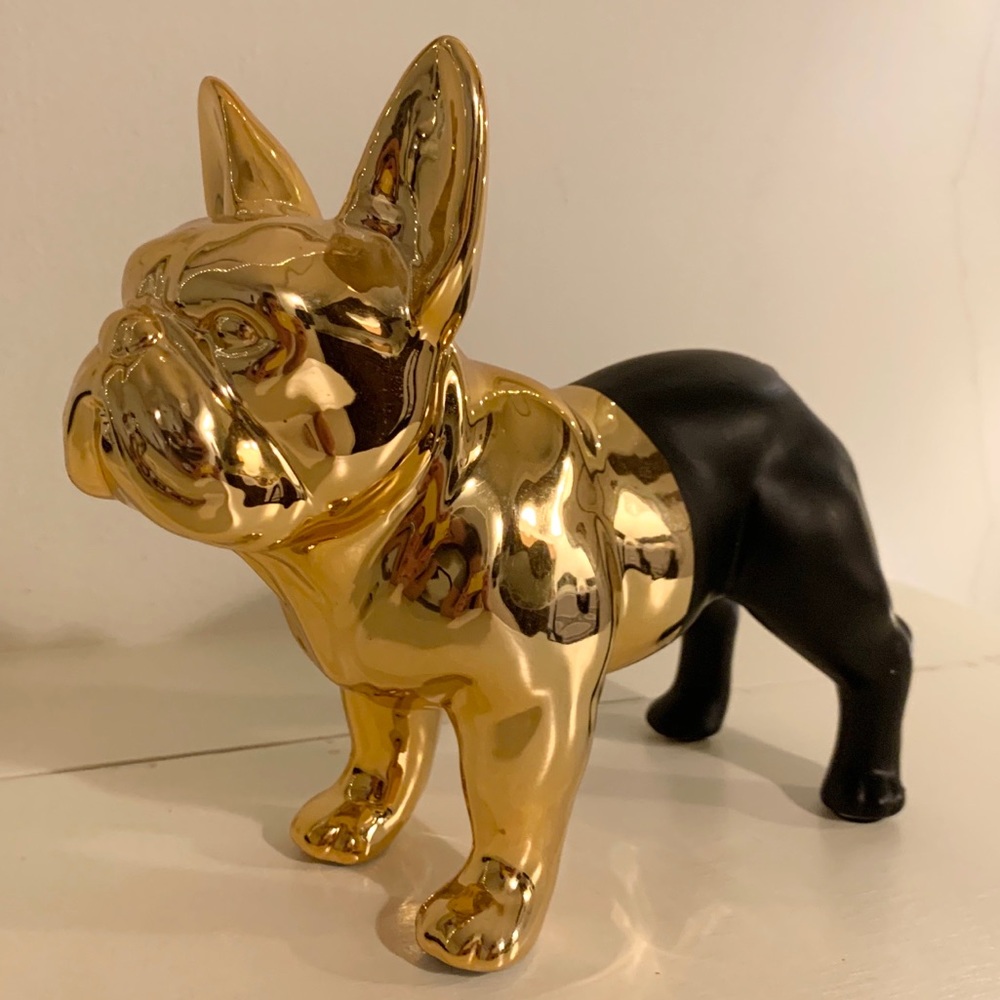 Black & Gold French Bulldog Statue
